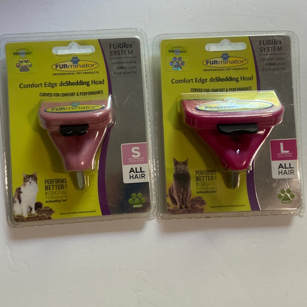 2 new in package, FURminator brush, heads, size, small and large